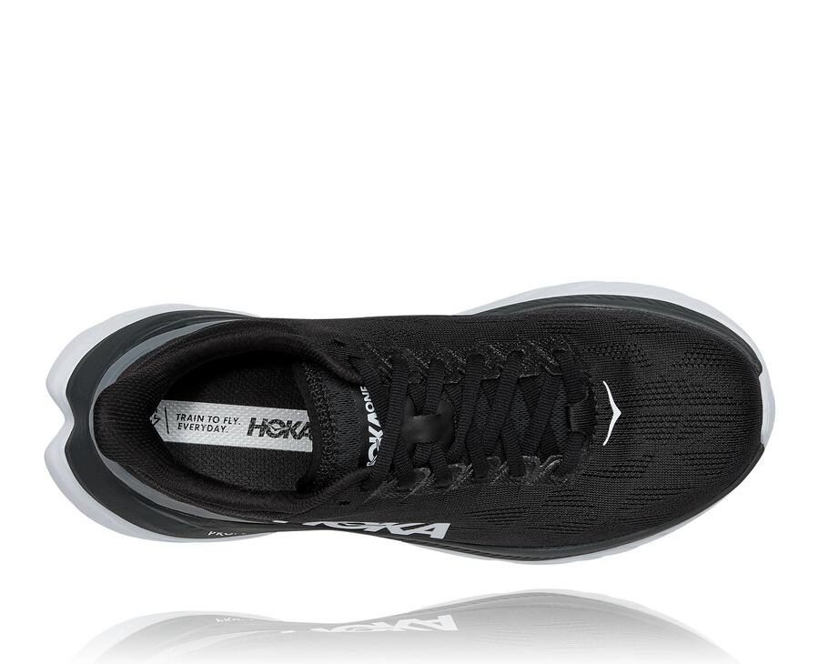 Hoka One One Mach 4 Löparskor Dam - Svarta/Vita - QWDNO-2057